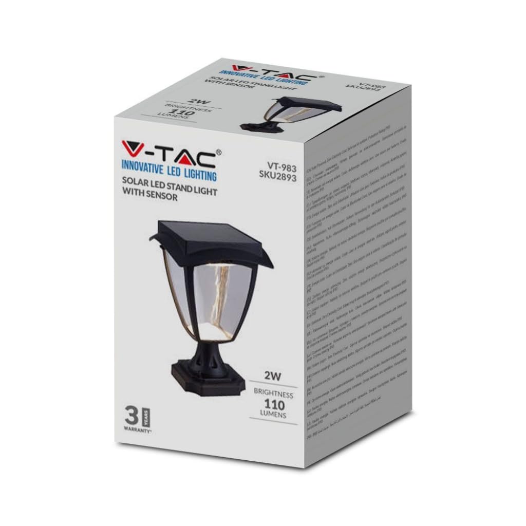 V-tac VT-983 Sevilla Solar sokkel – Zonne-energie – LED lamp - 2 licht kleuren