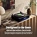 RESONANCE AUDIO WORKS Hi-Fi Record Player with Speakers | Premium Vinyl Turntable with Bluetooth Capability | Built-in 4-Speaker Stereo System for Music Fans, Black Veneer + Silver Trim