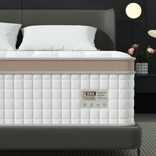 BedStory Mattress, Queen Mattress Medium Firm Mattress in A Box with Gel Memory Foam Pocket Spring Motion Isolation No Fiberglass CertiPUR-US Certified Hybrid Mattress