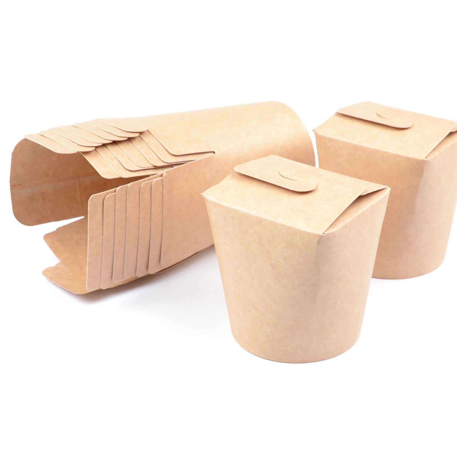 500 Stück Dönerboxen, kraft, 500 ml (16 OZ) braun unbedruckt Foodbox Nudelbox Kebab Faltbox Pappbox Chinabox Asiabox Snackbox Foodcontainer Pappbox Pastaboxen