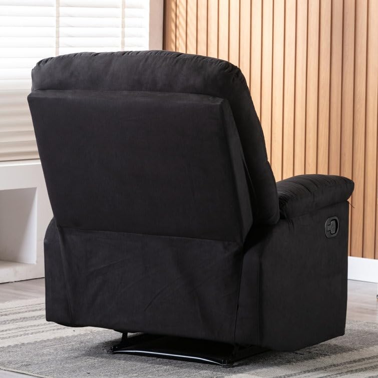 Image of Torque - Valencia 1 Seater Fabric Manual Recliner | Recliner Sofa /Chair for Living Room, Bedroom, Office (Black) | 1 Year Warranty