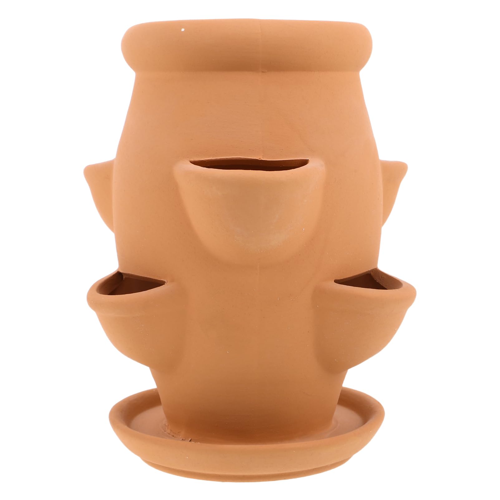 HYTROVE Ceramic Strawberry Multi-pocket Planter for Succulents and Flowers, Indoor Outdoor Terracotta Flower Pot, Lightweight Decorative Garden Plant Container