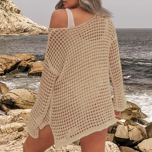 Image of CoCozy Crochet Cover Up for Women Mesh Hollow Out Bikini Cover Ups for Swimwear Summer Swimsuit 2026
