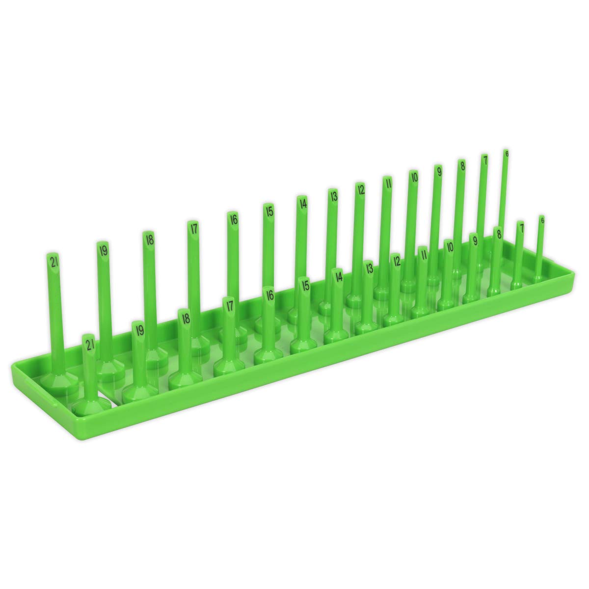 Sealey Green Sh3815hv Socket Holder 3/8Insq Drive 6-21Mm Hi-Vis