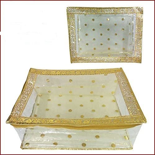 5 Pack/SARI-SAREE/LEHENGA COVER-BAGS-PACKAGING-STORAGE ONE SIDE CLOTH CLEAR (5)