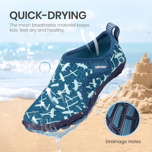 Image of SEEKWAY Barefoot Water Shoes for Kids - Wide Toe Box and Quick-Dry Sand Shoes Toddler for Hiking Swim Beach Pool Kayak Sport Accessories, Camping Essentials Non-Slip for Boys Girls Sizes
