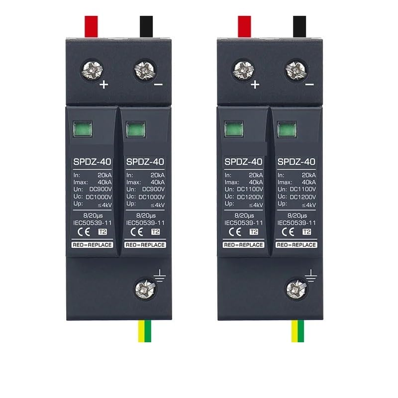 Surge Protector Protective Device Photovoltaic DC SPD 2P/3P DC12V 24V 48V 500V 690V 800V 1000V 20KA~40KA Lightning Protection(DC1200V)