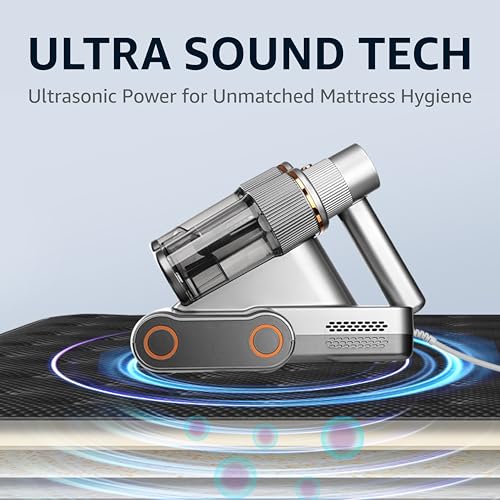 Image of VANTRO Dust Mite Remover Mattress Vacuum Cleaner | 700W | UV-C Light | 16KPa Suction| 60C Hot Air & Ultrasonic | Handheld Corded Bed Vacuum for Dust & Allergen Removal, Black