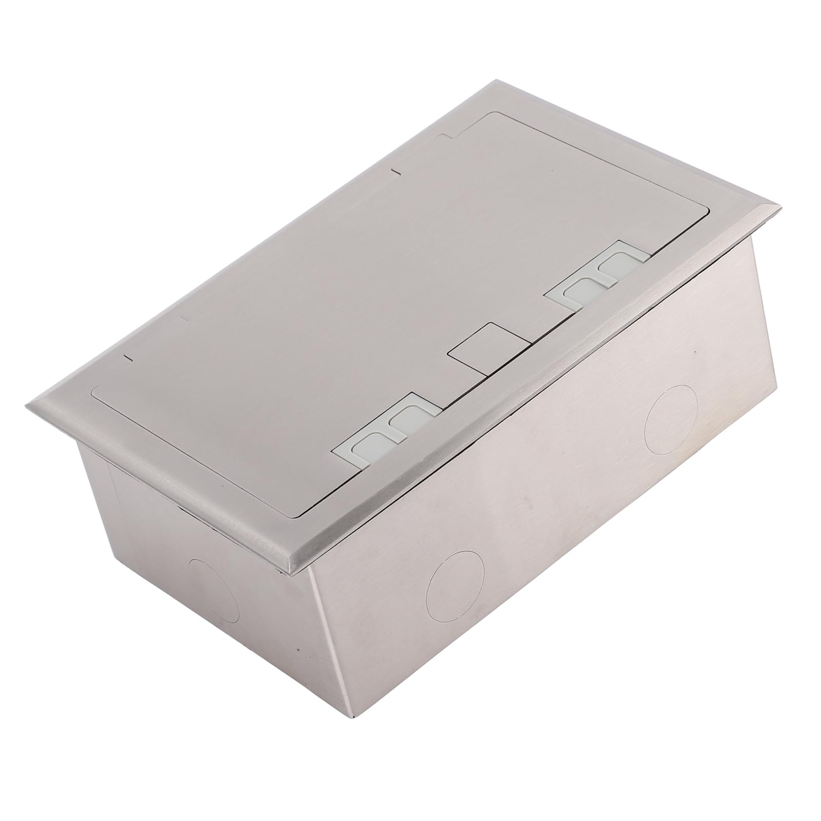 Topiky Presa da Incasso a Pavimento 3 Prese di Corrente a 2 Poli Kit Scatola di Derivazione con Coperchio Ribaltabile in Acciaio Inossidabile 4000W con Guarnizione Impermeabile per Hotel Home Office