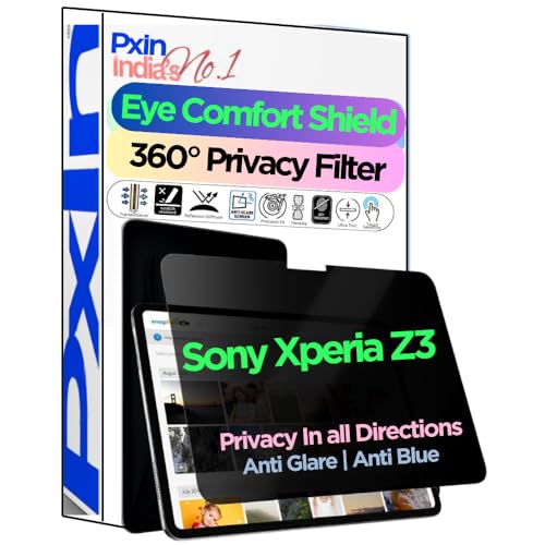 Image of PxIn Tablet Privacy Screen Guard compatible with Sony Xperia Z3 Tablet Compact | No.1 | Anti Glare | Anti Blue Light | Anti UV | 4 Way Privacy Filter | 360 Privacy | Eye Protect