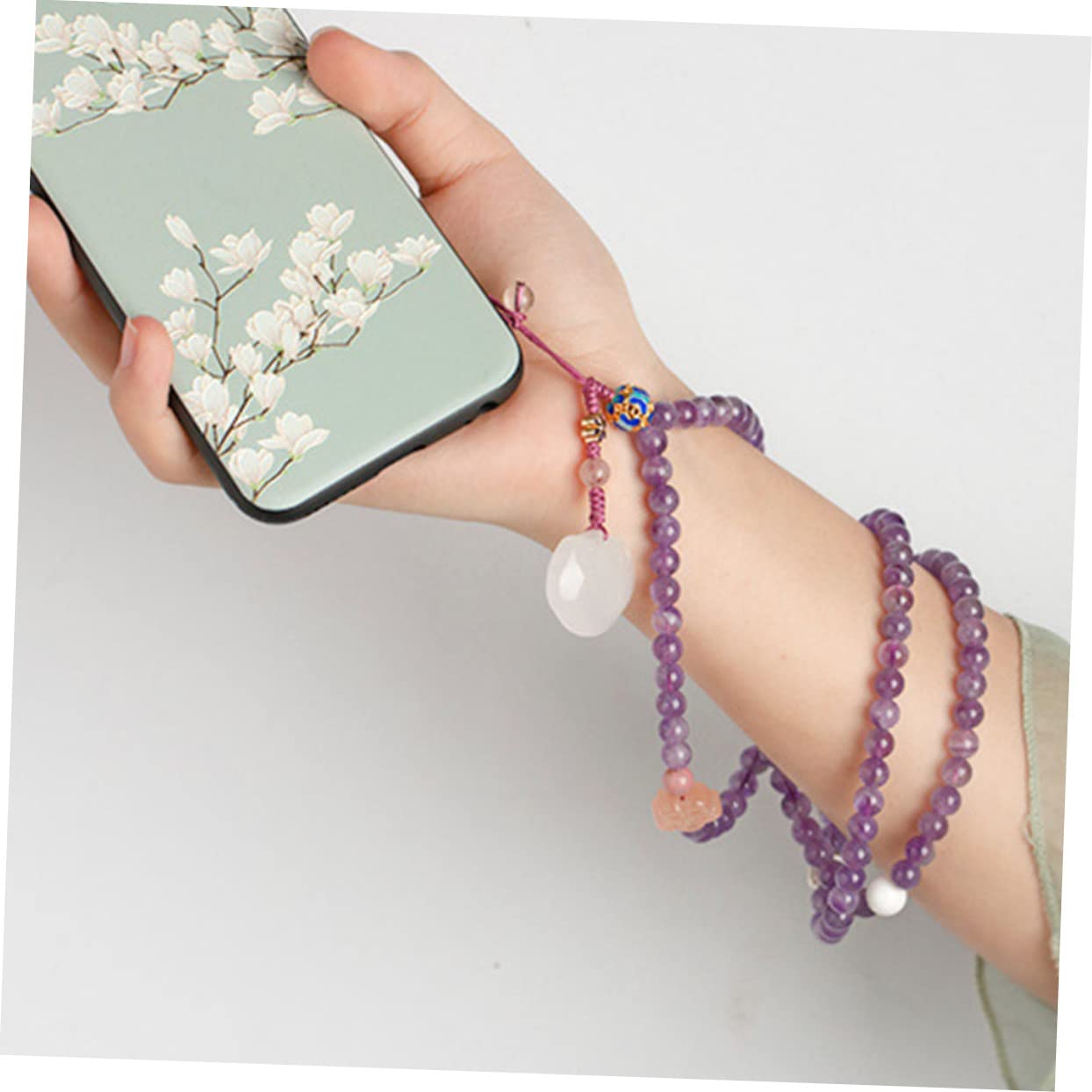 Mipcase cavo per appendere il telefono him per lei cinturino del telefono da polso cinghia degli accessori per cellulari cordino per telefono cavo telefonico Violet