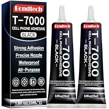 Black T7000 Glue for Cell Phones, 25 ML X 2 Cell Phone Adhesive, Screen Glue for Jewelry, Glass Fabric Craft Paper Wood, Waterproof, High-Performance