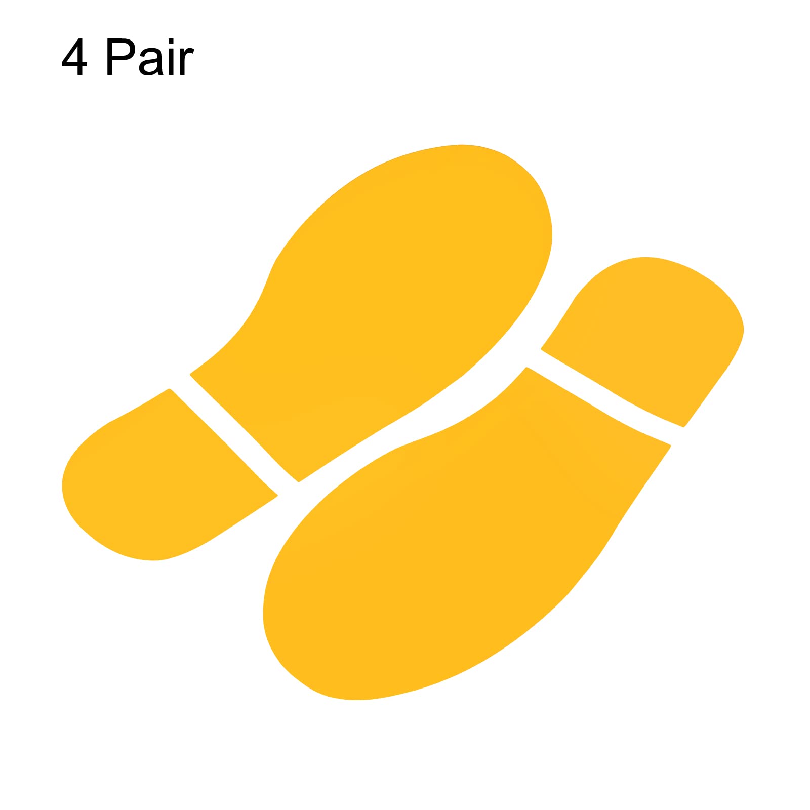 PATIKIL 11x4.2" Footprint Sticker, 4 works PVC Shoes Floor Decal Sign for Class Decor Stair Guide Yellow - Image 3