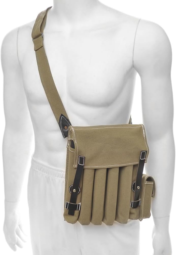 WW2 German Fallschirmjäger MP40 Magazine Pouch with Shoulder Strap Field Green