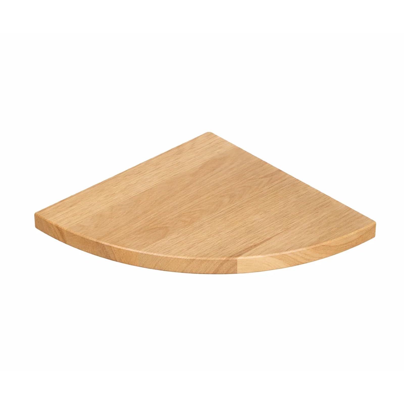 SUNNYNEST Solid Oak Wood Corner Shelf Wall Mounted, (18 * 18CM, 1 PCS), Floating Round End Corner Shelf with Cable Hole, Rustic 90° Corner Wall Shelf for Speaker, Small Plants, Photo Frames, Bedroom