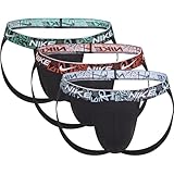 Nike E-Day Stretch Jockstrap 3 Einheiten M, Schwarz/Pcnt Red/Aquas Blue/Stdm Green/Lg Wb, M