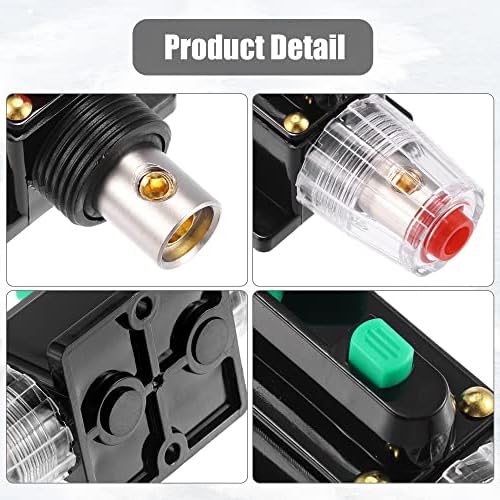 2 Pcs DC 12V- 48V 10Amp Car Circuit Breaker with Manual Reset Automotive Inline Fuse Holder Protector Black Green