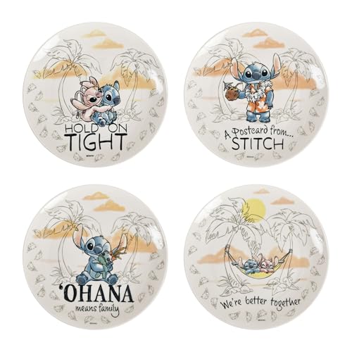 Elbenwald Lot d'assiettes – Différents motifs Le Seigneur des Anneaux, Lilo & Stitch et Star Wars en céramique (Lilo & Stitch)