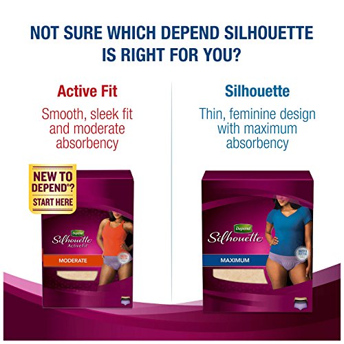 Image of Depend Silhouette Incontinence Underwear for Women, Maximum Absorbency,20 count, L /XL, Beige
