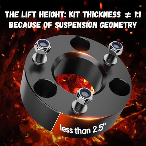 Image of 2.5 inch Ram 1500 Leveling Lift Kit, 2.5in Front Suspension Lift Kit Forged Strut Spacers for 2009-2026 Dodge Ram 1500 4WD, 6061-T6 Aluminum Level Kits CNC Machine Black Anodized