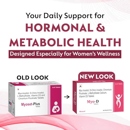 Image of PCOS, PCOD management for women- Myo-inositol, D-Chiro Inositol, L-Methylfolate Vitamin D3, Chromium picolinate, Pack of 60 Tablets