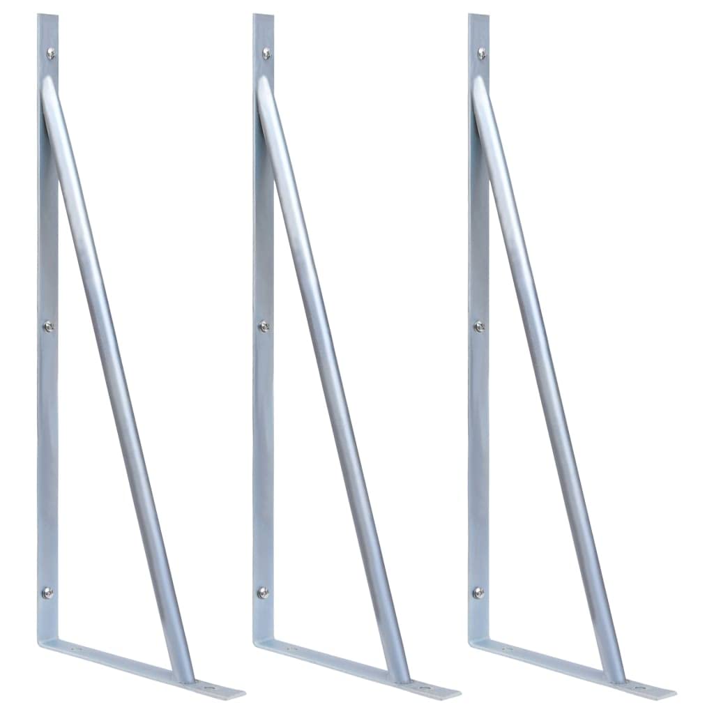 Vidaxl 3X Support Brackets For Fence Post Galvanised Steel Supporting Foot 8720286194850