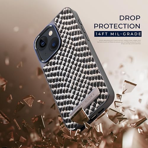 Image of PULOKA for iPhone 14 Case, Back Cover with Kickstand & Metal Camera Ring & 360 Military-Grade Protection, | Ultra Hybrid Slim Case (Black, iPhone 14)