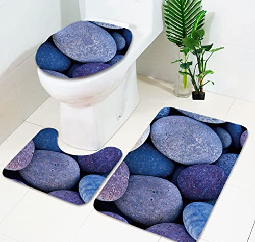 Badematten Set 3 Teilig,Toilettenmatte Set,3Er Badgarnitur Badezimmer Matte Set Dusch Bade Matte Vorleger Teppich 3D…