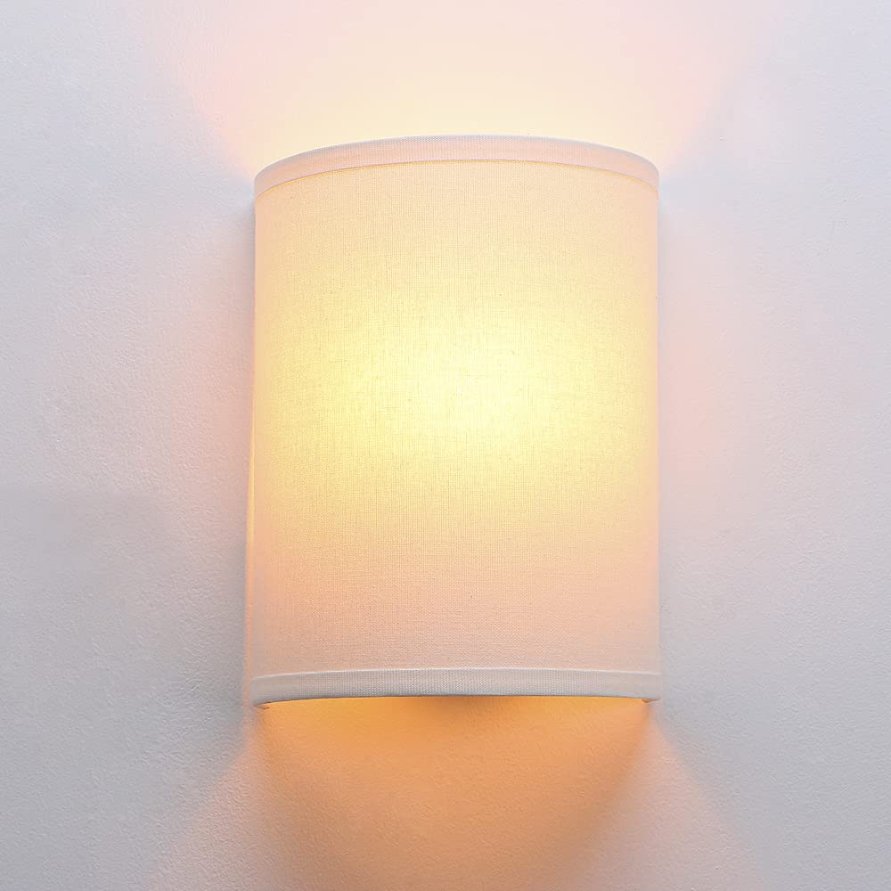 Photo 1 of Yosoan White Fabric Boho Indoor Wall Sconce Hallway Light