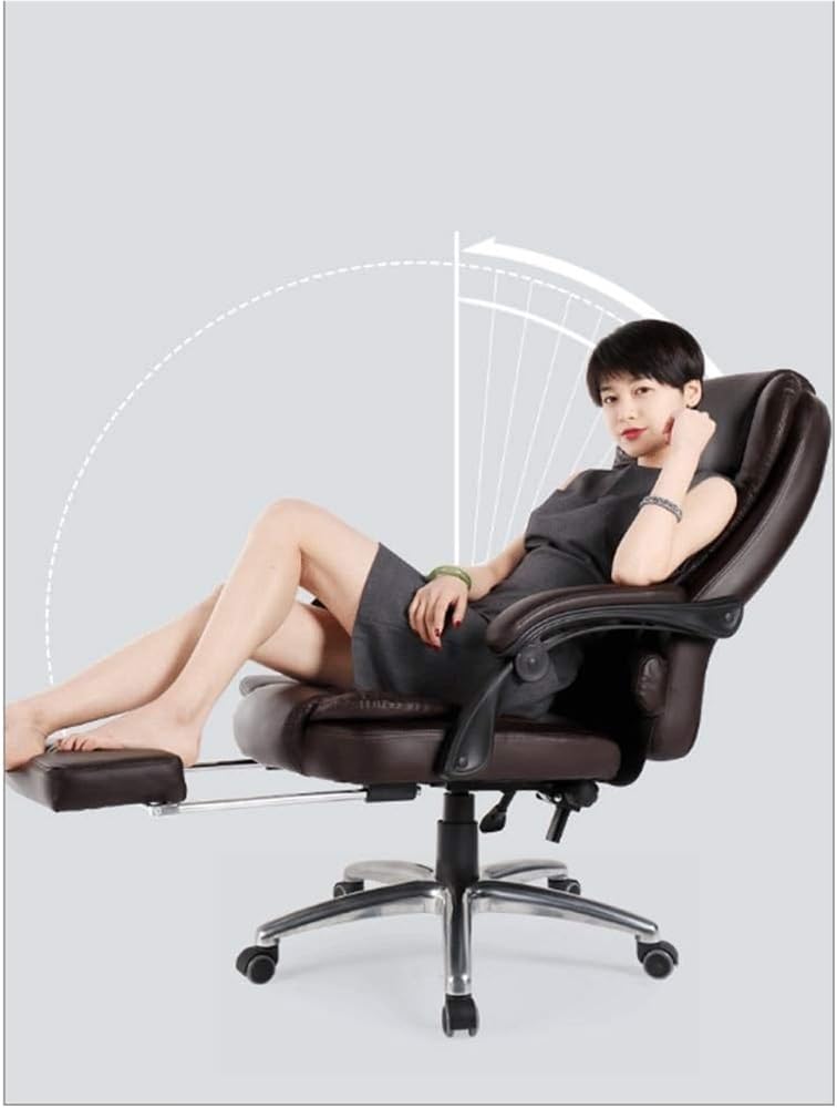 Silla ejecutiva ergonómica de Oficina con Estructura de aleación de Aluminio, Respaldo reclinable, Altura Ajustable, cojín de Esponja de Alta Densidad y Base giratoria. Cómoda
