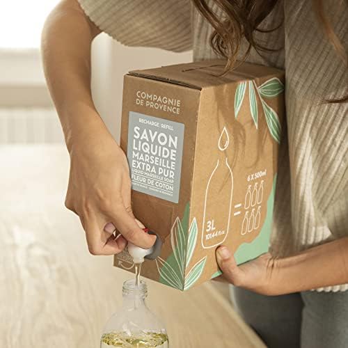 Miniatura 4 de Compagnie de Provence Savon de Marseille - Jabón líquido extra puro, flor de algodón, recarga ecológica de 101.4 onzas líquidas