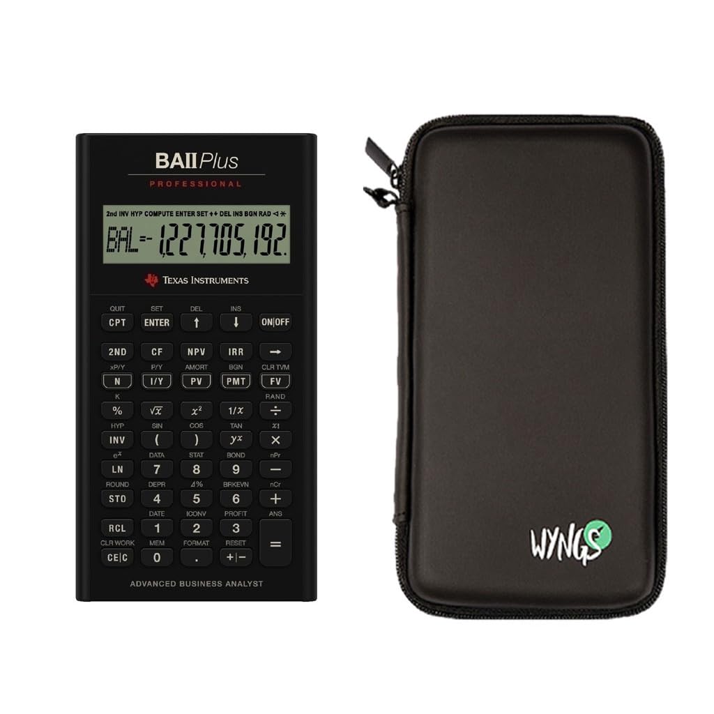 Texas Instruments TI-BA II Plus Professional + Housse de Protection SafeCase + Extension de Garantie