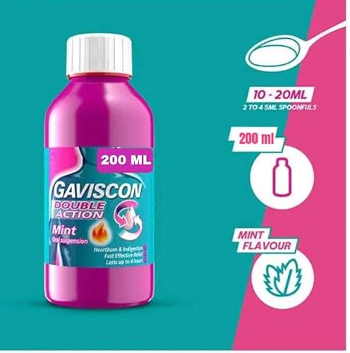 Gaviscon Double Action Peppermint (200 Ml X 4 Bottles) (Packaging May Vary) #TOP1