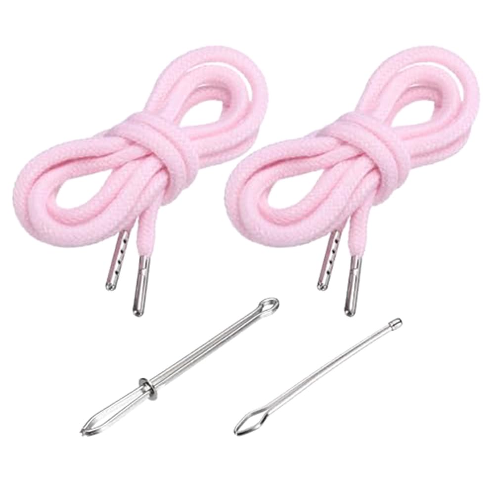 Aundhegrtt Pink Two Replacement Drawstrings With Easy Threaders, Ideal For Hoodies, Jackets, Sweatpants,And For Shorts C