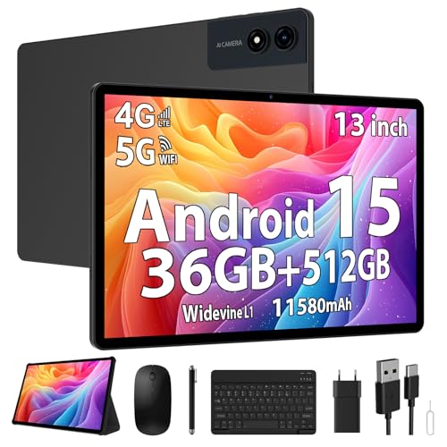 RUSHAR Tablet 13 Pulgadas Android 15 con 36GB...