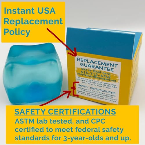 Image of Original Big Block Premium Stress Cube 2 Pack, Squishy Fidget Toy, Adults | Non-toxic ASTM certified, US family-owned, easy replacement, jumbo sensory squeeze cubes set of 2, stress relief