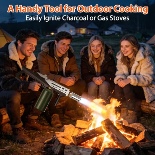 Image of Propane Torch Gun, Flamethrower Blow Torch with Adjustable Flame, Multipurpose Cooking Torch for BBQ, Searing Steak, Camping, Charcoal Lighter & Small Welding (Tank Not Included)