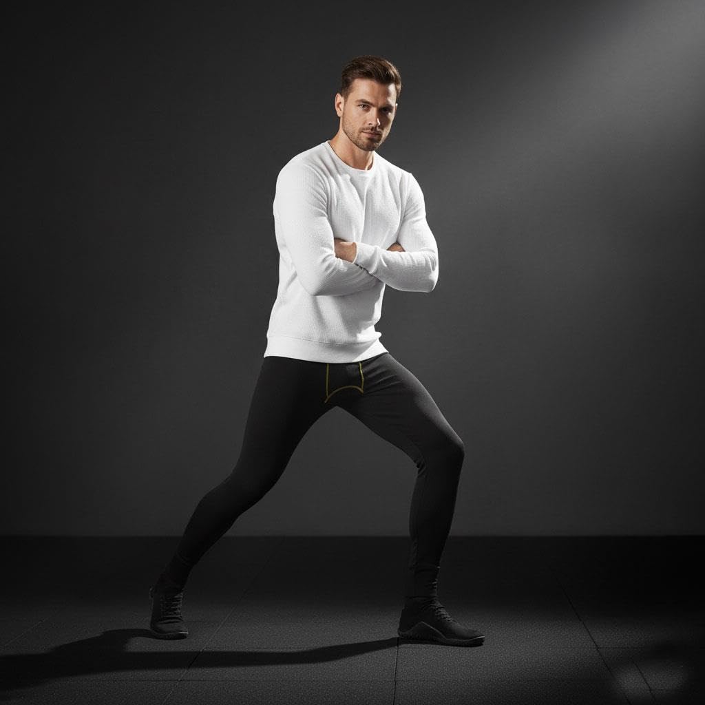 A2Z Calzoncillos térmicos largos para hombre, 50% algodón, 50% poliéster, cálidos, suaves, elásticos, cómodos, ropa de descanso en negro, carbón, blanco, talla M-XXL