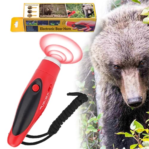 JIUSAIRUI 120dB Electronic Bear Horn to Scare Bears- Loud Air Horn for Safety Hiking Camping Emergency Whistle Can Replace Bear Bell