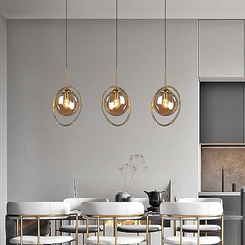 Image of Wall Lamp Chandelier Pendant Light, Home Decor for Bedroom, Living Room, Hallway, Cafe, Hotel, Restaurant (Amber Ring Hanging LAMP with LED Bulb Pack of 1)