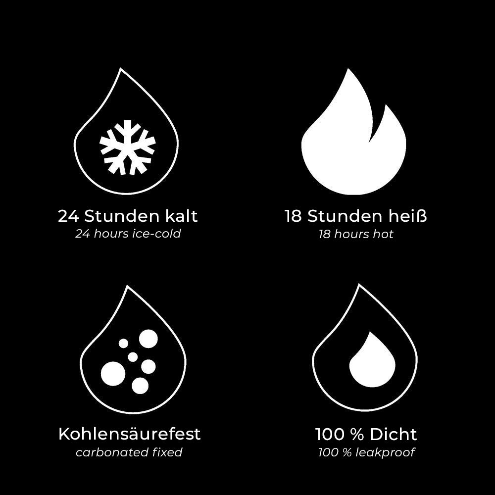 FLSK Das Original Edelstahl Trinkflasche – Kohlensäure geeignet
