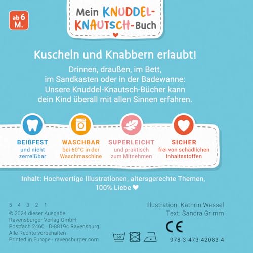 Mein Knuddel-Knautsch-Buch: Seif dich ein, sagt das Schwein; weiches Stoffbuch, waschmaschinengeeignet, Badebuch, Babyspielzeug ab 6 Monate