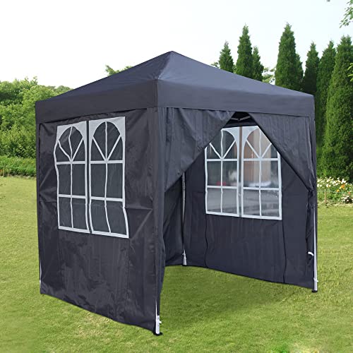 Pop Up Canopy 2x2m Gazebo Marquee Garden Awning Party Tent Canopy 4 polyester sidewalls (Grey) 1 Pop Up Canopy 2x2m Gazebo Marquee Garden Awning Party Tent Canopy 4 polyester sidewalls (Grey)