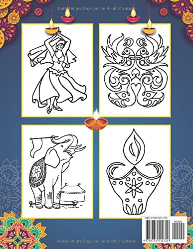 Diwali Livre de coloriage et d'activités: Un cadeau parfait pour tous les enfants qui célèbrent Diw