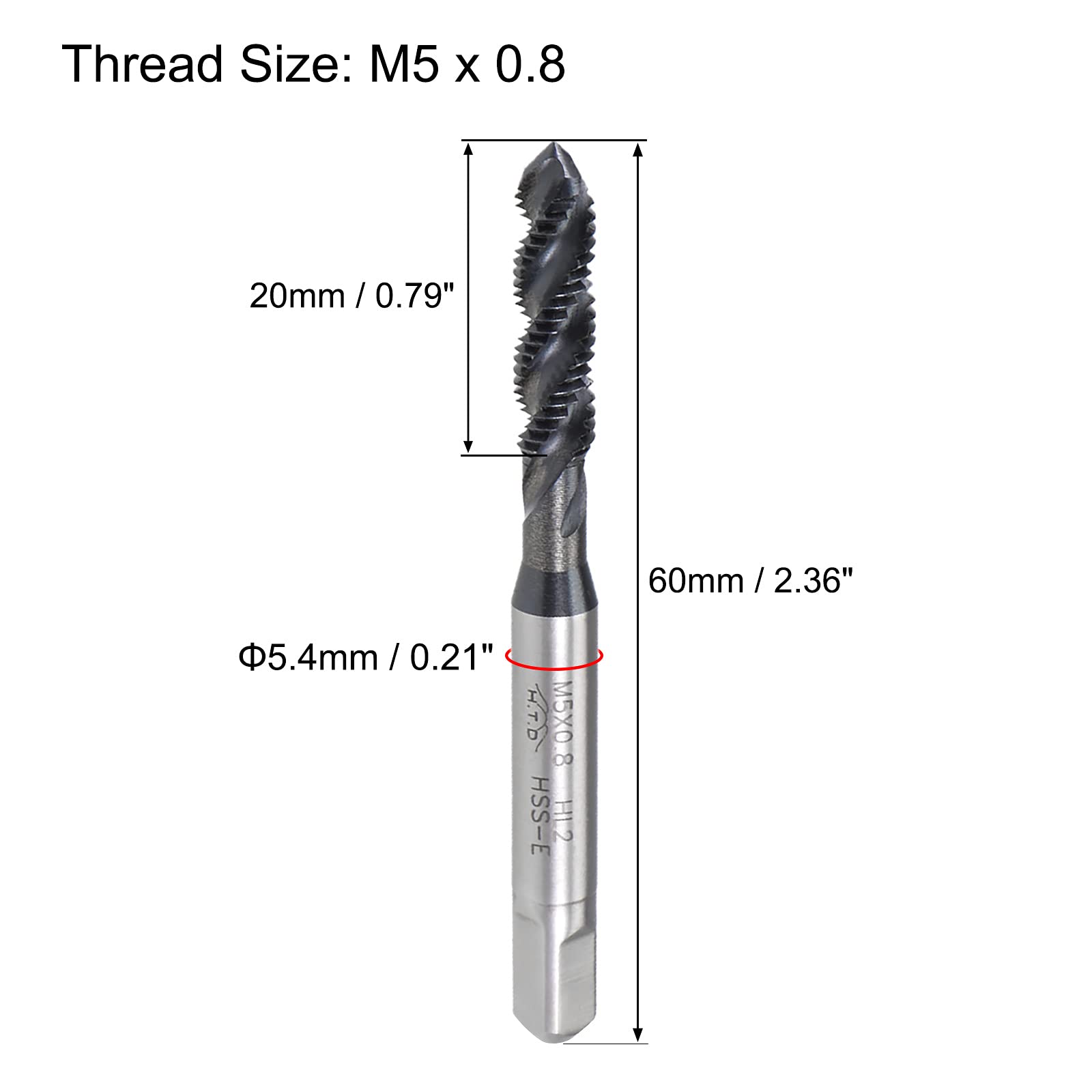 M5 Spiral Flute Taps - High Speed Steel -2