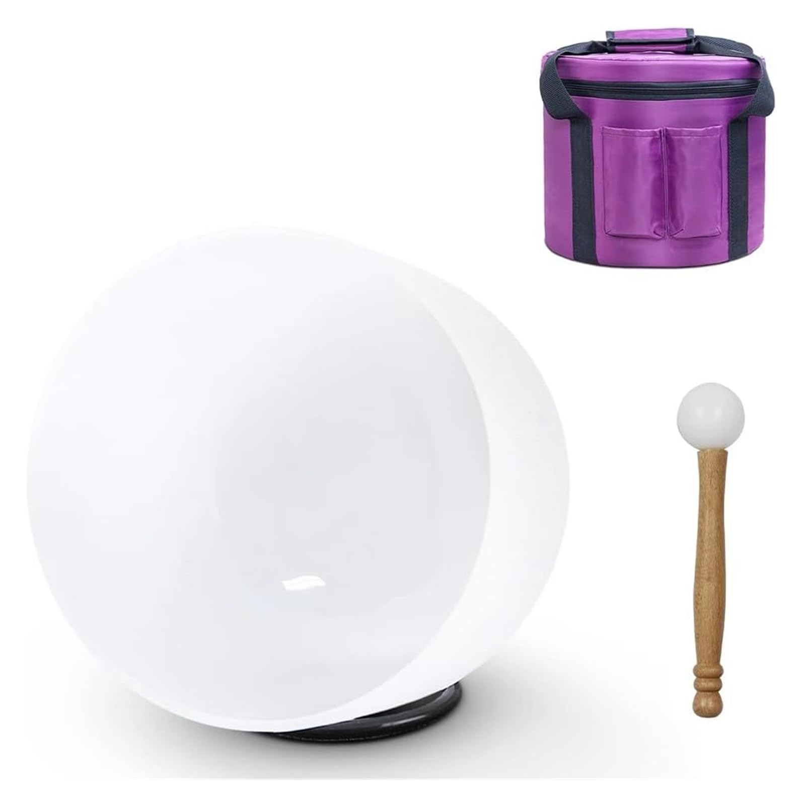 SBCGFY Crystal Singing Bowl, 432Hz,14 inch Crystal Sound Bowl for Yoga Meditation, Frosted Chakra Quartz with O-Ring Rubber Mallet and Carrying Case,A NOTE
