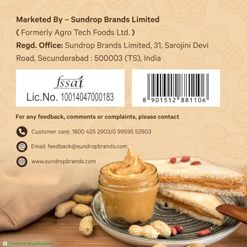 Image of Sundrop Peanut Butter | Creamy | 462 grams | With 25% Protein | 5% Dietary Fibre | Premium Roasted Peanuts | No Preservatives | Great Value Per Gram of Protein (Pack of 3)