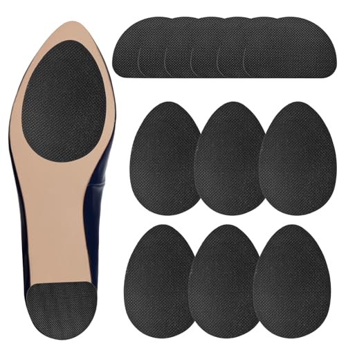 TIESOME 12 Stück Selbstklebender Sohlenschutz, Gummisohlen zum Aufkleben, Schuhgriffe auf der Unterseite der Schuhe Rutschfeste Schuh-Pads Männer und Frauen für High Heels Canvas Schuhe Lederschuhe