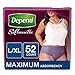 Depend Silhouette Incontinence Underwear for Women, Maximum Absorbency, L/XL, Purple, 52 Count