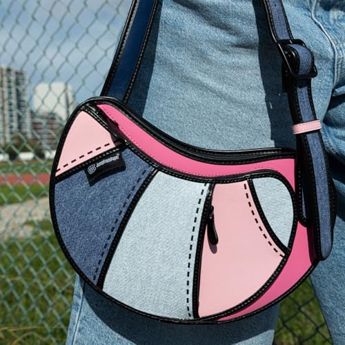 2D Cool Cartoon Tote Bag (Croissant) – Fun Pop Art Aesthetic, Cute Shoulder Bags for Women2